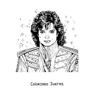 Desenho para colorir de um retrato realista de Michael Jackson