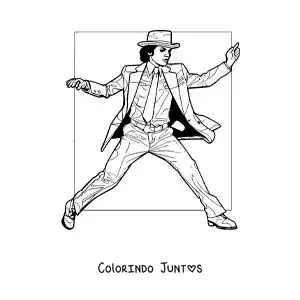 Desenho para colorir de Michael Jackson dançando