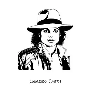 Desenho para colorir do rosto de Michael Jackson