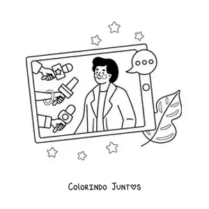 Desenho para colorir de um smartphone mostrando as notícias na tela