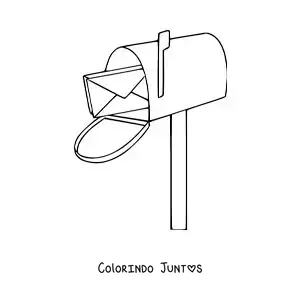 Desenho para colorir de uma carta em uma caixa de correio