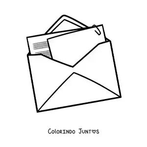 Desenho para colorir de uma carta em um envelope