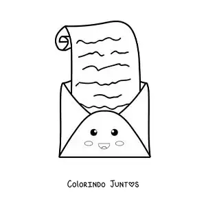 Desenho para colorir de uma carta animada