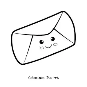Desenho para colorir de um envelope animado