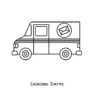 Desenho para colorir de um caminhão do serviço postal