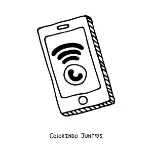 Desenho para colorir de uma chamada recebida em um smartphone