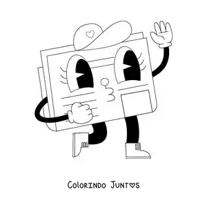Desenho para colorir de um jornal animado