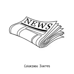Desenho para colorir de um jornal