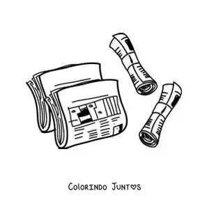 Desenho para colorir de jornais impressos