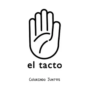 Desenho para colorir da mão como símbolo do tato