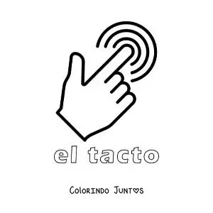 Desenho para colorir de um dedo como símbolo do sentido do tato
