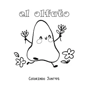 Desenho para colorir de um nariz animado para crianças