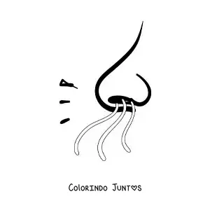 Desenho para colorir de um nariz cheirando