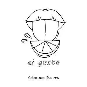 Desenho para colorir de uma língua e um limão azedo
