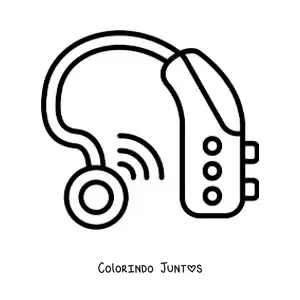 Desenho para colorir de um aparelho auditivo