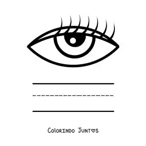 Desenho para colorir de atividade educativa para crianças sobre o sentido da visão