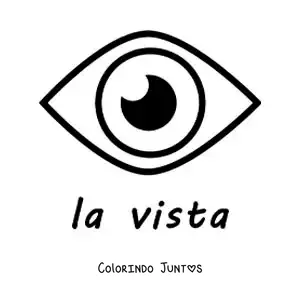 Desenho para colorir de um olho humano como órgão da visão