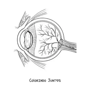 Desenho para colorir das partes do olho humano