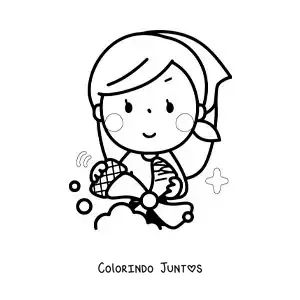 Desenho para colorir de uma mãe animada limpando um ventilador