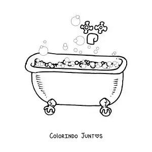 Desenho para colorir de uma banheira cheia de espuma