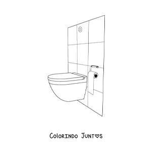 Desenho para colorir do vaso sanitario e do papel higienico no banheiro