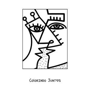 Desenho para colorir de arte moderna no estilo de Pablo Picasso