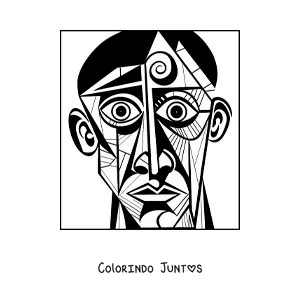 Desenho para colorir de um quadro inspirado em Picasso