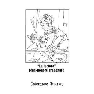 Desenho para colorir da Leitora de Jean Honore Fragonard