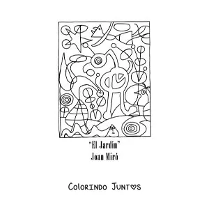 Desenho para colorir do Jardim de Joan Miro