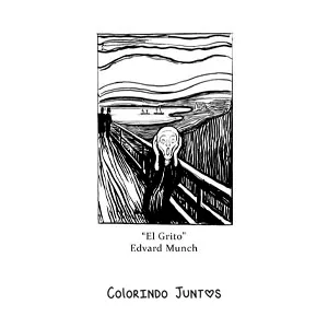 Desenho para colorir do Grito de Edvard Munch
