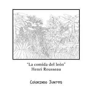 Desenho para colorir da Refeicao do Leao de Henri Rousseau