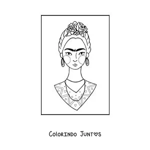 Desenho para colorir de Frida Kahlo para criancas
