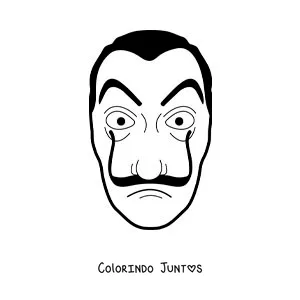 Desenho para colorir de máscara do Dalí