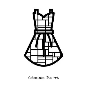 Desenho para colorir de design de vestido no estilo de Mondrian