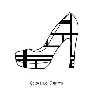 Desenho para colorir de design de sapato no estilo de Mondrian