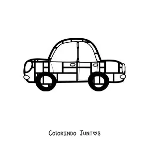 Desenho para colorir de carro com figuras geométricas no estilo de Mondrian