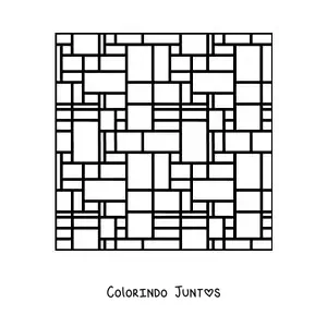 Desenho para colorir do neoplasticismo de Mondrian
