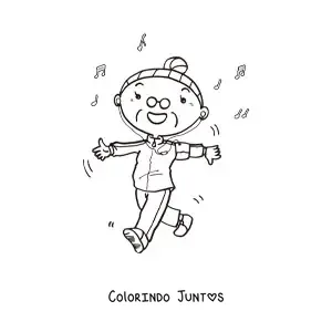 Desenho para colorir de uma vovó fazendo exercício