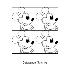 Desenho para colorir de obra do Mickey Mouse de Andy Warhol