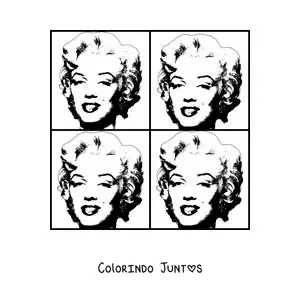 Desenho para colorir de díptico da Marilyn de Andy Warhol