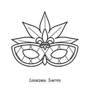 Desenho para colorir de máscara de carnaval fácil para crianças