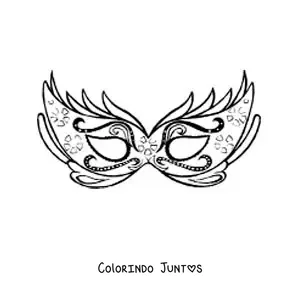 Desenho para colorir de máscara de carnaval elegante