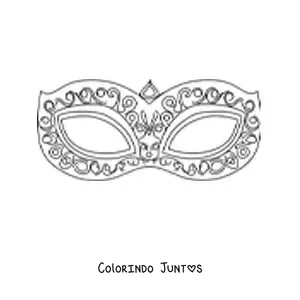 Desenho para colorir de máscara de carnaval elegante para recortar
