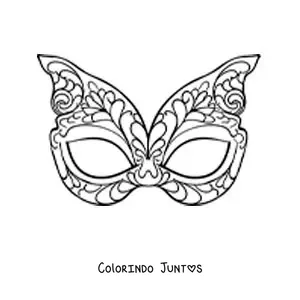 Desenho para colorir de máscara de borboleta para meninas