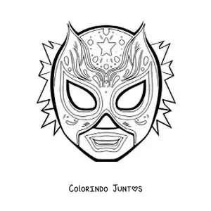 Desenho para colorir de máscara de lutador