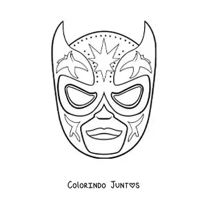 Desenho para colorir de máscara de luta livre para crianças