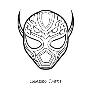 Desenho para colorir de máscara de lutador mexicano