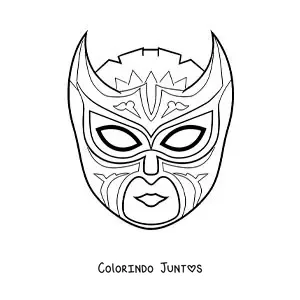 Desenho para colorir de máscara de lutador para recortar