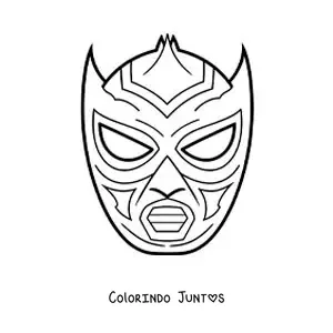 Desenho para colorir de máscara de lutador fácil
