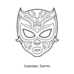 Desenho para colorir de máscara de lutador para o Halloween